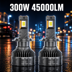 หลอดไฟหน้ารถยนต์ LED ยูนิเวอร์แซล 300W H7 H4 H11 ความสว่าง 45000LM 12V Canbus ไม่มีข้อผิดพลาด ชิป CSP ชุดไฟหน้ารถยนต์ LED - Product Image 1