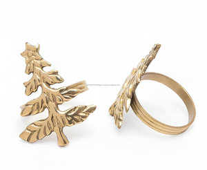 Nouveau rond de serviette d'arbre de Noël en métal pour la décoration de table de Noël/fête - Product Image 4