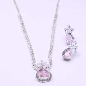 Wholesale AD Stone <b>Pendant</b> <b>Necklaces</b> Set, Fashion Jewelry, <b>Silver</b> Plated Jewelry Sets, AD Stone Jewelry, <b>Pendant</b> <b>Necklace</b> Sets. - Product Image 4