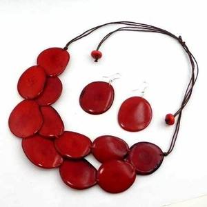 Conjunto de collar de resina para fiestas, gargantillas de eslabones personalizados de la galería de moda, collar hecho a mano con bordado colorido de corte de corazón - Product Image 5