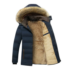 Veste d'hiver décontractée pour homme, parka en duvet de canard blanc avec capuche unie, fermeture éclair, doublée avec logo imprimé, manteaux d'extérieur - Product Image 2