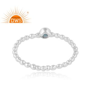 Meilleure vente 925 argent Sterling fin naturel Londres bleu topaze pierre précieuse bague empilable bijoux personnalisés pour les femmes cadeau pour elle - Product Image 4