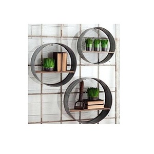 ชั้นวางของในห้องนั่งเล่นทำจากเหล็กและไม้ชั้นวางของติดผนัง - Product Image 6