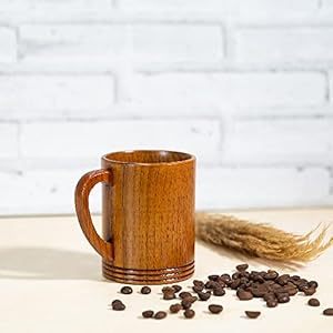 Gobelet en bois de 250ml de capacité avec insert en verre en acier inoxydable décor à la maison marron pour boire de la bière pour cadeau Artisan Aura - Product Image 3