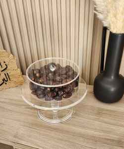 Boîte de rangement en acrylique transparente Signature Opulence avec couvercle en bois incrusté de nacre pour l'accueil du Ramadan et un style de table élégant - Product Image 5