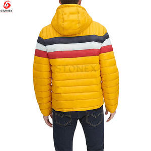 Veste jaune personnalisée avec doublure multiple Vestes bouffantes pour hommes Veste/manteaux à capuche rembourrée pour hommes - Product Image 3
