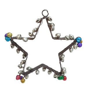 Juego de decoración del hogar de diseño real de 3 hierro/Cuentas colgantes estrella niquelado adorno colgante de pared para decoración de Navidad - Product Image 5