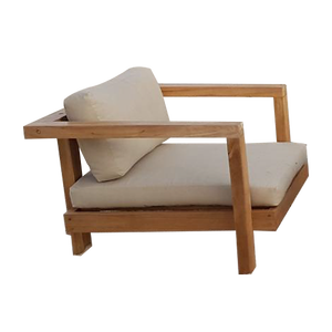 1-Seater โมเดิร์นเก้าอี้เลานจ์เดี่ยวที่หรูหราไม้สักผ่อนคลายสำหรับลานสวนสระว่ายน้ำการใช้งานกลางแจ้งพร้อมชุดโซฟาสวน - Product Image 1