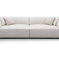 Modernes 3,1m Quadratisches Stoffsofa Minimalistischer Italienischer Stil Wohnzimmersofa mit Chenille-Polsterung 3-Sitzer Gym Villa