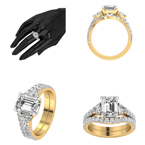 Anillo de boda de oro sólido de 14 quilates para mujer con 3,43 Cts VS Clarity EF Color Lab Grown Diamond IGI Certified Engagement Jewelry - Product Image 2