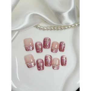 Uñas Postizas Orchid Glow, Diseño Elegante con Efecto Brillante - Product Image 1