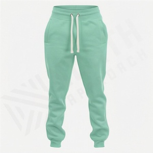 Pantalons de jogging de sport en coton de haute qualité pour hommes, avec cordon de serrage élastique personnalisé, devant plat, taille plus, design sportif - Product Image 1