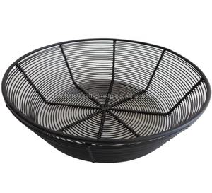 Panier en fil de fer noir mat maille fruits et légumes panier noir mat enduit fer panier fournisseur exportation de l'Inde - Product Image 2