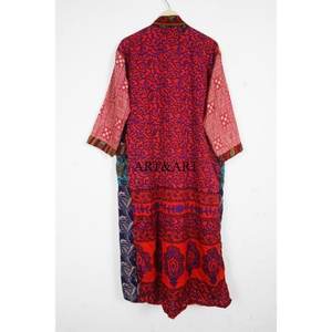 Robe Kimono Vintage Élégante en Soie Pure 100% Séchage Rapide Douce Vêtement de Fête pour Été Automne Printemps Taille Unique Cordon de Serrage - Product Image 5