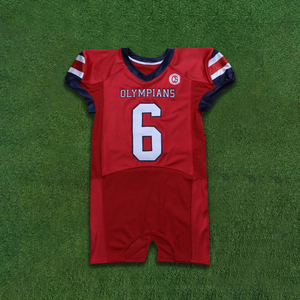 Maillot imprimé en sergé classique avec col en V devant et derrière, maillot de football américain personnalisé, fournisseur d'équipement d'entraînement de football personnalisé - Product Image 2