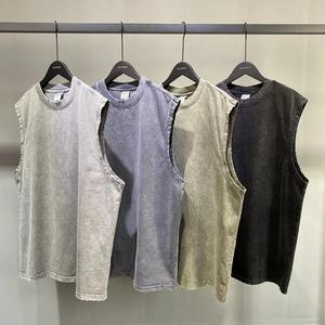 Camiseta sin mangas informal de gran tamaño para hombre y mujer, chaleco desgastado LAVADO DE Hip Hop, ropa de calle Vintage - Product Image 3