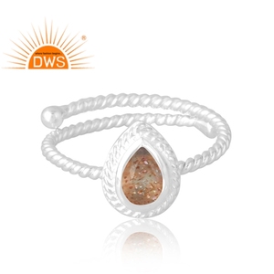 Bague artisanale en argent sterling 925 avec pierre de soleil naturelle, bijoux personnalisés pour femme, cadeau pour elle, très demandée - Product Image 3