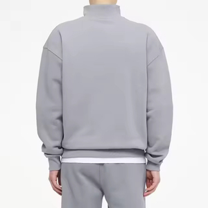 เสื้อสเวตเชิ้ตซิปหนึ่งในสี่สำหรับผู้ชาย ผ้าฝ้ายพรีเมียมเนื้อหนา ทรงโอเวอร์ไซส์ สไตล์ลำลอง สตรีทแวร์ ผู้ผลิต OEM - Product Image 5