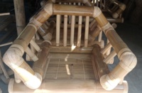 Sofá Individual de Bambú Natural Hecho a Mano en Java con Almacenamiento - Diseño Moderno para Sala de Estar, Gimnasio, Hospital, Parque, Escuela - Garantía de 10 Años