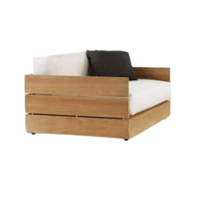 Sofá de madera de teca en oferta, estilo moderno, ideal para terraza o patio cerca de la piscina, equipado con espuma suave. - Product Image 4