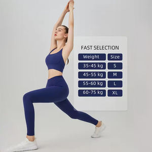 Ensembles de yoga solides personnalisés pour femmes, vêtements de sport à taille haute, vêtements de sport en vrac, extensibles, respirants, extensibles dans les quatre sens, Bangladesh - Product Image 4