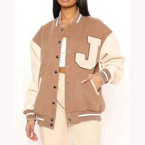 2025 Varsity Laine Crop Top Femmes Haute Qualité Respirant En Cuir Bomber École Collage Crop Veste - Product Image 1
