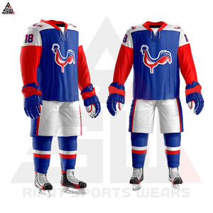 เครื่องแบบฮ็อกกี้น้ำแข็งใส่ได้ทั้งชายและหญิง100% โพลีเอสเตอร์แห้งเร็วน้ำหนักเบาป้องกันรอยยับระบายอากาศได้ดีดีไซน์ทันสมัย - Product Image 6