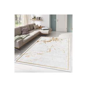 Tapis de salon imprimé numérique détaillé en or blanc motif de couloir rectangle abstrait pour les adolescents modèle numéro tapis de chambre - Product Image 1