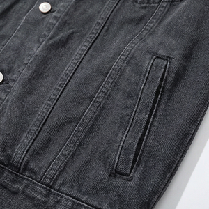 Chaqueta Vaquera Azul de Moda Ecológica de Alta Calidad Personalizada para Hombre, Chaqueta de Invierno Regular con Botones Cubiertos, Impermeable, Estilo Moderno - Product Image 5