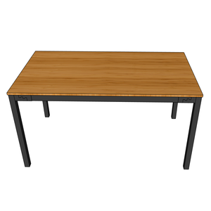BFBA001-Assembly Required 80x140cm Bamboo Wood Dining Table with <b>U</b>-Shaped Legs for Home Bar or Office <b>Living</b> Room Furniture - Product Image 2