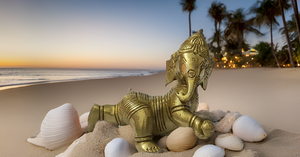 Lord BAL Ganesha บนรูปปั้นเทวรูปสำหรับบ้านที่ประสบความสำเร็จและโชคดีของขวัญดิวาลีสำหรับรถยนต์วัดแผงหน้าปัดสำนักงานงานแต่งงาน Diwali วันเกิด - Product Image 6