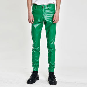 High Quality <b>Men</b> Orignal <b>Leather</b> <b>Pants</b> 2025 New Arrival Casual Wear <b>Leather</b> <b>Men's</b> <b>Pants</b> Straight Curved Striped <b>Pants</b> - Product Image 6