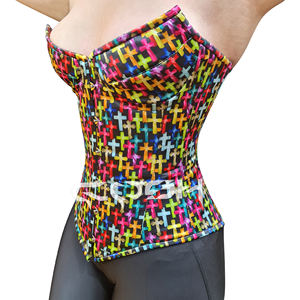 Corsé con aros y estampado cruzado sublimado multicolor - Product Image 3