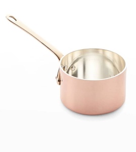 Casserole en cuivre poli avec poignée en laiton, ustensiles de cuisine professionnels pour les sauces, les gravies et les réductions, pour les chefs et les cuisines domestiques - Product Image 2