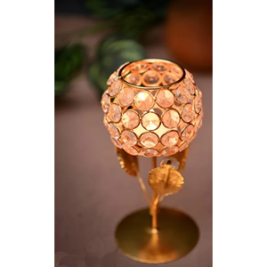 Bougeoirs en cristal de haute qualité décoration de centres de Table en or pour la fête de mariage en 2025 - Product Image 1