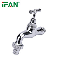 IFAN Fabricant OEM Robinet Bibcock en laiton 1/2 ''Robinet en laiton chromé Robinet à bavette de jardin en laiton argenté pour une utilisation en extérieur