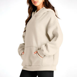 2025 cuello alto mujeres de gran tamaño pesado sudaderas con capucha de algodón polar para mujeres precio razonable - Product Image 2