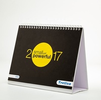 Calendario de Escritorio Mensual 2024, Personalizado con Logotipo, Encuadernado en Espiral, Cartón Recubierto de Lujo, Papel Offset, Laminación de Película