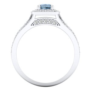 REYES Classics Design Bagues solitaires Moissanite en or 14K taille ronde 0.5 carats aigue-marine pierres précieuses bagues d'éternité bijoux fins - Product Image 4