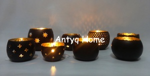 Hierro hecho a mano decoración del hogar Mesa decoración Navidad vela votiva Pilar soporte boda regalo decorativo artículo grabado trabajo - Product Image 4