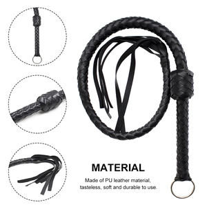 Manija antideslizante trenzada portátil, accesorios de entrenamiento, equipo de conductor, Cosplay, cuero PU, látigo para caballo, corto, ligero - Product Image 2