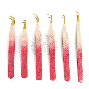 Nueva Pinza para Extensión de Pestañas con Punta de Fibra y Diseño Curvo, Personalizable con Logotipo, de Acero Inoxidable Clásico, para Volumen y Aislamiento - Product Image 1