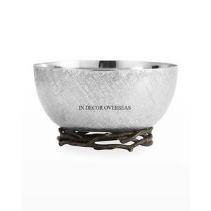 ชามโลหะทรงกลมมีความต้องการสูงหรูหรามีฐานดีไซน์เนอร์จากอินเดีย - Product Image 1