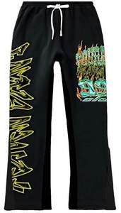 Customized Cotton Two Piece <b>Applique</b> <b>Patch</b> Embroidered Flared Tracksuit Sweatpants and Hoodie Street Oversized Men's Sweatsuit - Product Image 5