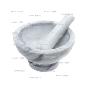 Pilon de mortier en marbre blanc de conception fabuleuse pilon de mortier de forme ronde de taille personnalisée pour accessoires de cuisine - Product Image 5