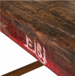 Rustic Handcrafted Wooden Fold-Up <b>Table</b> with Industrial Metal Bracket Detailing, Multi-Purpose Portable Display and <b>Buffet</b> <b>Table</b> - Product Image 4