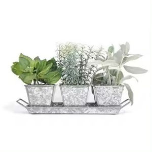 Macetas de decoración para el hogar más vendidas hechas de macetas galvanizadas con soporte, maceta para plantas, contenedor, macetas decorativas para jardín - Product Image 6