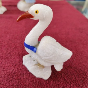 Belle pierre de cristal faite à la main canard oiseau sculpture Sculpture puissante amour paire charme finement sculpté oiseaux expositions le fard à joues - Product Image 6