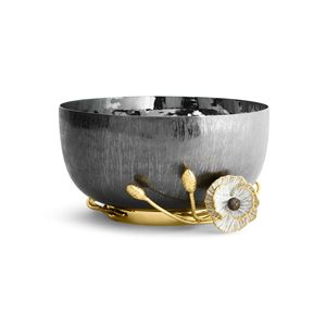 Tazón de Metal con Diseño de Anémona Mediana, Inspirado en el Estilo Floral Moderno, para Fiestas, Cenas y Decoración del Hogar, Duradero y Ecológico - Product Image 1