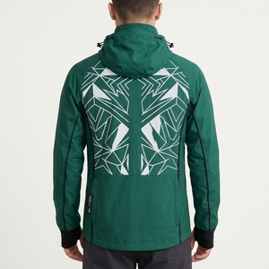 <b>Men</b> Green Hooded Outdoor <b>Jacket</b> Lightweight Windproof Utility Hiking <b>Running</b> Sports Zip Up <b>Jacket</b> - Product Image 2